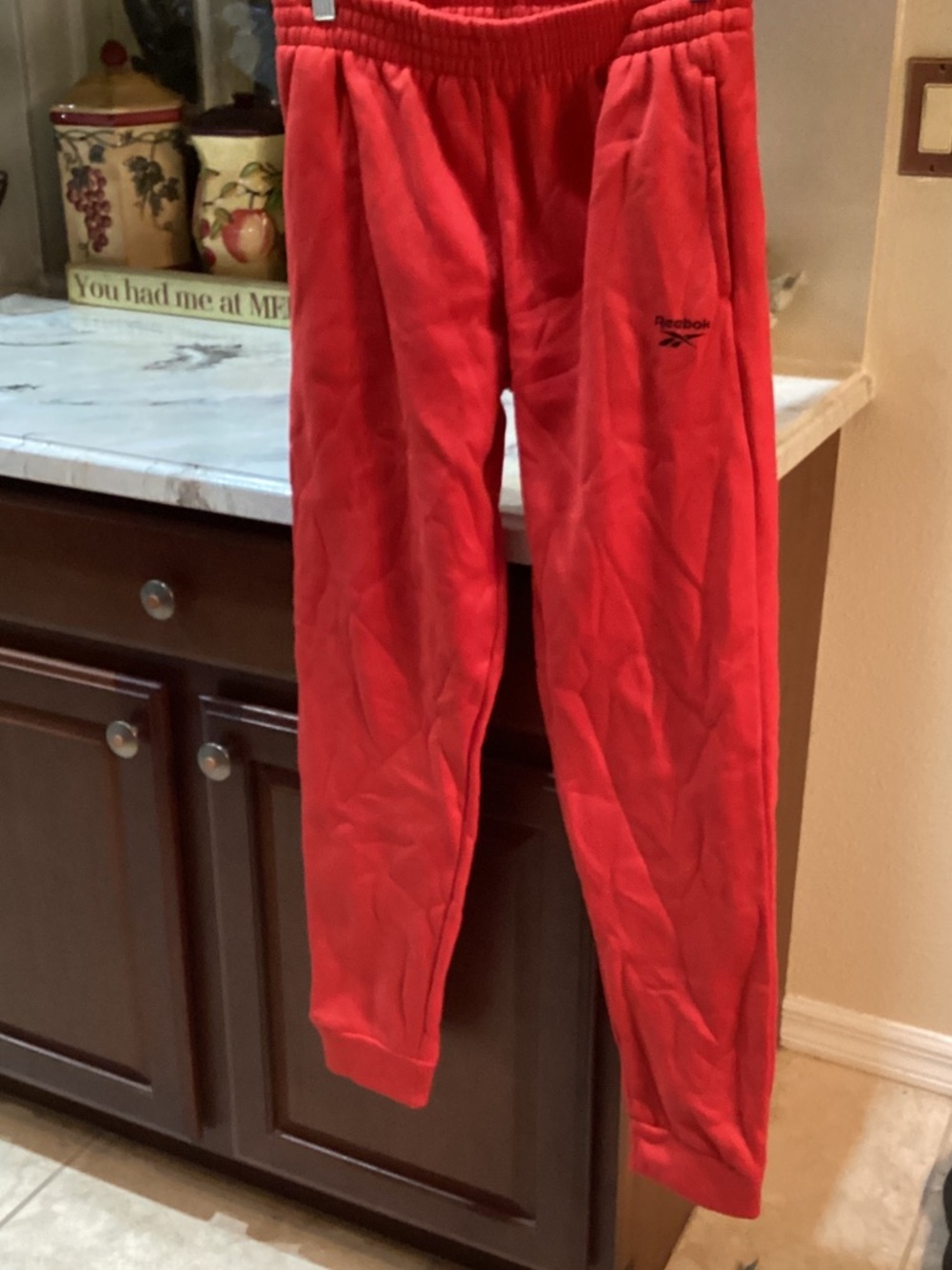 Reebok Bright Red Jogger Sweatpants